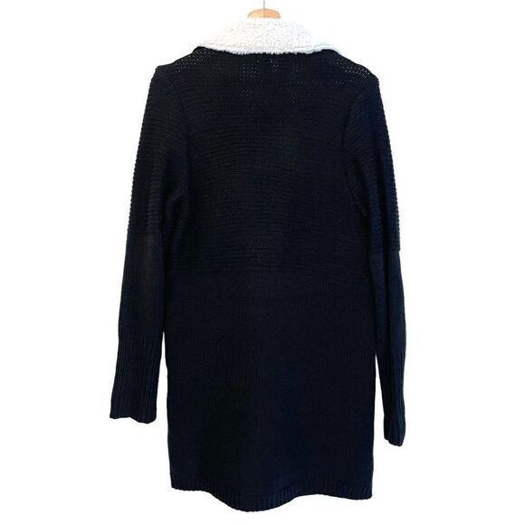 WD.NY Black Sherpa Knit Cardigan Coat - Picture 6 of 8